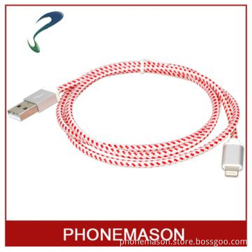 8-pin Lightning MFI-certified Cotton Round Cable with Round Molding, Housing with C48 Connector